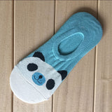 5 Pairs/lot Women Socks Candy Color Small Animal Cartoon Pattern Boat Sock