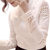 Long-sleeved Blouses Hollow Lace