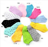 women's socks solid color love color dot sock