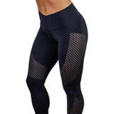 Fitness Leggings Mesh Patchwork Workout Breathable Elastic