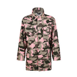 Camouflage Stand Collar Pocket Long Sleeve Zipper Jacket