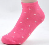 women's socks solid color love color dot sock